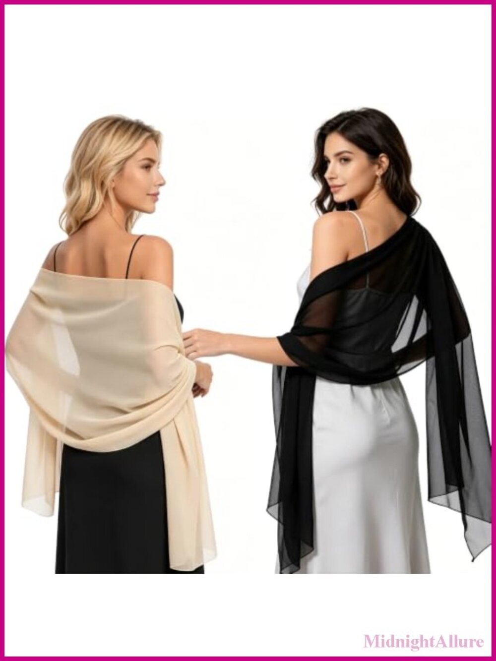 Chiffon Shawl Wrap Set for Women Lightweight Evening Dress Cover Up